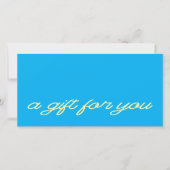Modern Script Blauwe QR Code Cadeaubon (Voorkant)