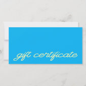 Modern Script Blauwe QR Code Cadeaubon (Voorkant)