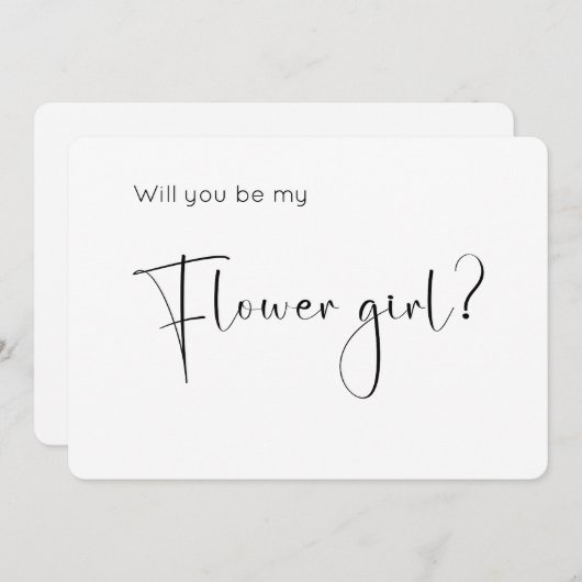 Modern Script Bloemenmeisje Proposal Invitation (Voorkant / Achterkant)