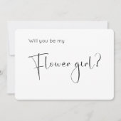 Modern Script Bloemenmeisje Proposal Invitation (Voorkant)