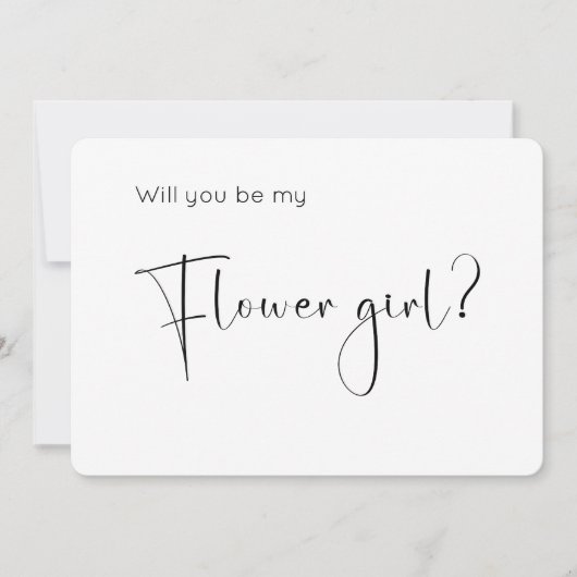 Modern Script Bloemenmeisje Proposal Invitation (Voorkant)