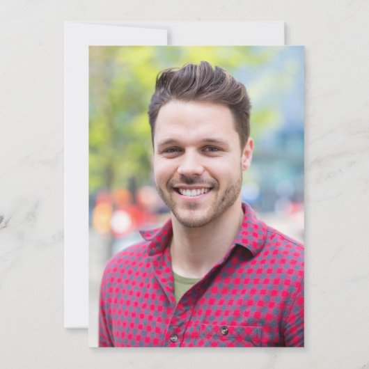 Modern Script Blue 2024 Foto Afstuderen Aankondiging (Achterkant)