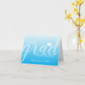 Modern Script Blue Afstuderen gefeliciteerd Kaart (Gele Bloem)
