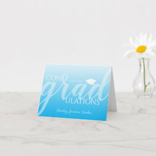 Modern Script Blue Afstuderen gefeliciteerd Kaart