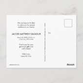 Modern script blue Baby Photo baby shower Briefkaart (Achterkant)