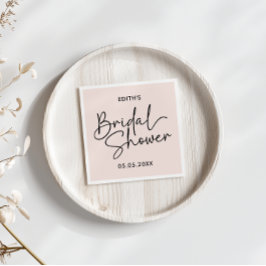 Modern Script blush Handgeschreven Bruidsdouche Servet