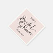 Modern Script blush Handgeschreven Bruidsdouche Servet (Hoek)