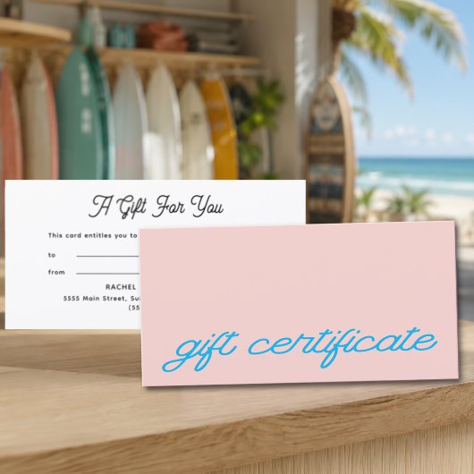 Modern Script Blush Roze Cadeaubon