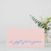Modern Script Blush Roze QR Code Cadeaubon (Staand voorkant)