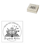 Modern script-boekenlegger, botanisch boek  rubberstempel (Gestempeld)