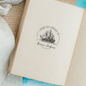 Modern script boekplaat schip nautisch boek  rubberstempel