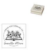 Modern script boekplaat, wilde bloemen boek  rubberstempel (Gestempeld)