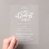 Modern Script Boho Acryl Huwelijksuitnodiging Acryl Uitnodigingen (Insitu (Draagbaar))