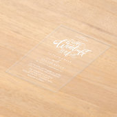 Modern Script Boho Acryl Huwelijksuitnodiging Acryl Uitnodigingen (Laagn)