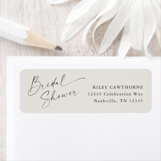 Modern Script Boho Bruiloft Return Address Etiket (Insitu)