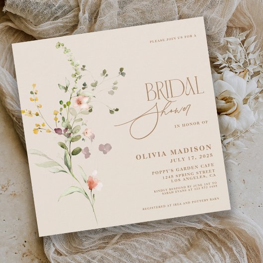 Modern Script Boho Flower Garden Kaart