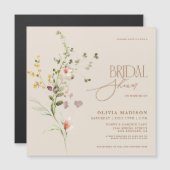 Modern Script Boho Flower Garden Magnetische Uitnodiging (Voorkant / Achterkant)