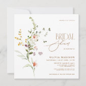 Modern Script Boho Flower Garden Vrijgezellenfeest Kaart (Voorkant)