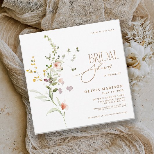 Modern Script Boho Flower Garden Vrijgezellenfeest Kaart