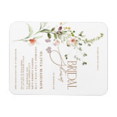 Modern Script Boho Flower Garden Vrijgezellenfeest Magneet (Horizontaal)