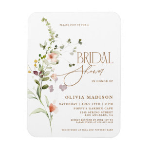 Modern Script Boho Flower Garden Vrijgezellenfeest Magneet