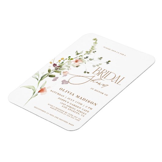 Modern Script Boho Flower Garden Vrijgezellenfeest Magneet (Linkerzijde)