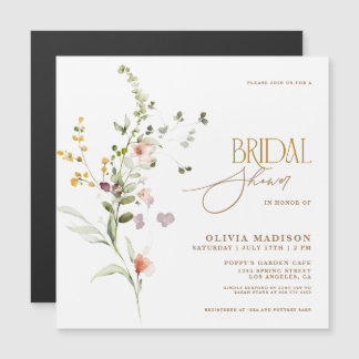 Modern Script Boho Flower Garden Vrijgezellenfeest Magnetische Uitnodiging