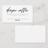 Modern Script Boho Minimal Diaper Raffle Plaatskaartje (Voorkant / Achterkant)