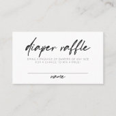 Modern Script Boho Minimal Diaper Raffle Plaatskaartje (Voorkant)