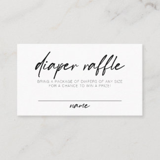 Modern Script Boho Minimal Diaper Raffle Plaatskaartje