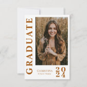 Modern Script Boho Terracotta Foto Afstuderen Bedankkaart (Achterkant)