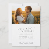 Modern Script Boho Trouwfoto Save The Date (Achterkant)
