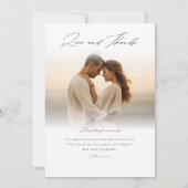 Modern Script Boho Wedding Overlay Foto Bedankkaart (Achterkant)