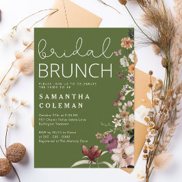 Modern Script Boho Wildfolwer Vrijgezellenfeest Br Kaart