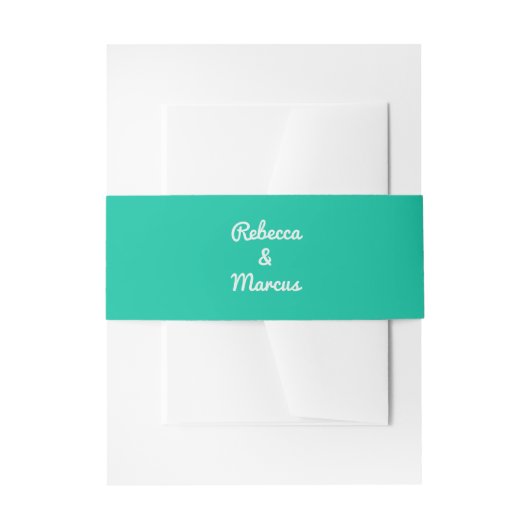 Modern Script Bold Mint Green Typography Wedding Uitnodigingen Wikkel (Voorkant Voorbeeld)