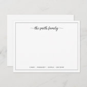 Modern Script Border Family Stationery Notitiekaartje (Voorkant / Achterkant)