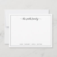 Modern Script Border Family Stationery
