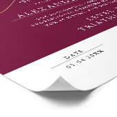 Modern Script Bourgondië Certificaat Award Afstude Poster (Hoek)