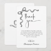 Modern Script Bow Vrijgezellenfeest bedankkaart Kaart (Voorkant / Achterkant)