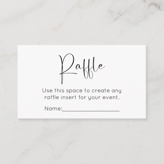 Modern Script Bow Vrijgezellenfeest Raffle Informatiekaartje (Voorkant)