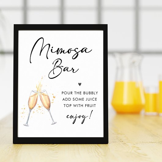 Modern script | Bridal Brunch Mimosa Bar Poster