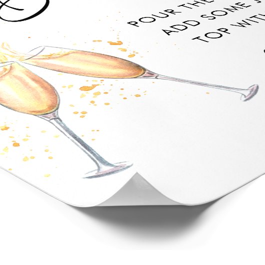 Modern script | Bridal Brunch Mimosa Bar Poster (Hoek)