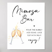 Modern script | Bridal Brunch Mimosa Bar Poster (Voorkant)