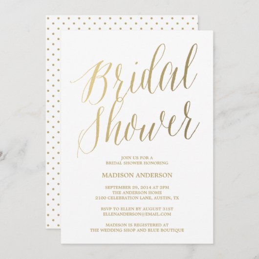 Modern script | Bridal Shower-uitnodiging Kaart (Voorkant / Achterkant)