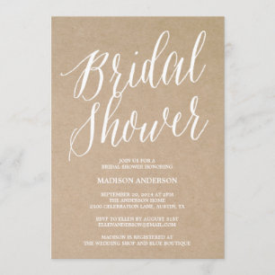 Modern script   Bridal Shower-uitnodiging Kaart