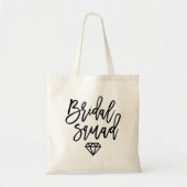 Modern Script Bridal Squad Diamond Tote Bag (Voorkant)
