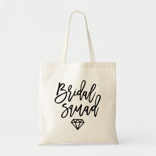 Modern Script Bridal Squad Diamond Tote Bag (Voorkant)