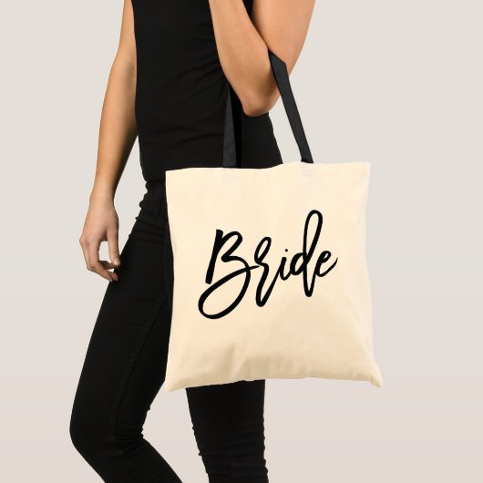 Modern Script Bride canvas tas (Voorkant (product))