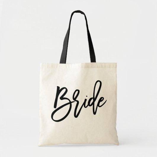 Modern Script Bride canvas tas (Voorkant)