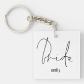 Modern Script Bride Future Mrs Name Sleutelhanger (Voorkant)